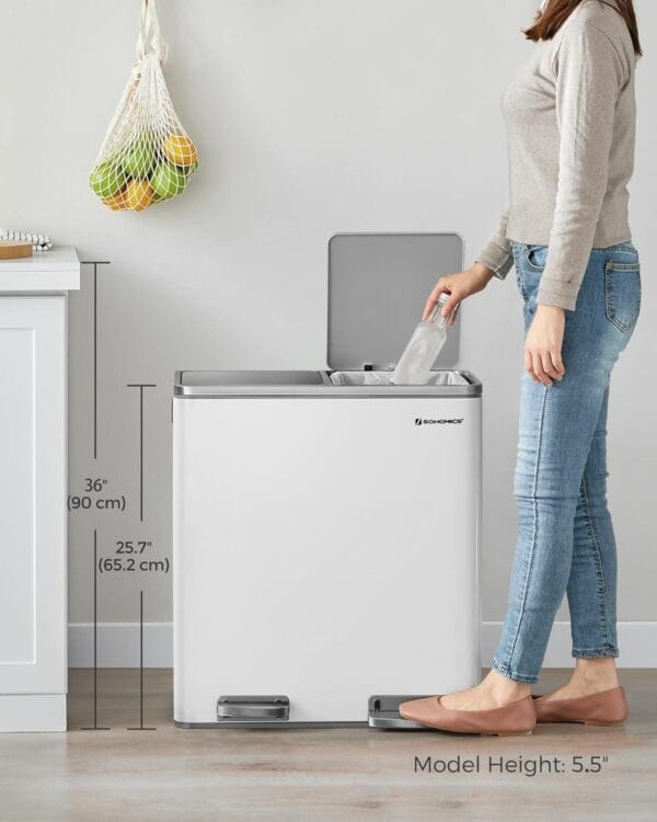 Trash Can 2 x 8 Gallon (2 x 30 L) Garbage Can for Kitchen-Free Shipping