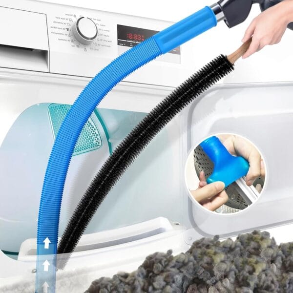 Last Day Free Shipping-2Pcs Dryer Vent Cleaner Kit Universal Vacuum Hose Attachment & Brush
