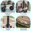 Collapsible Wagon Cart Max 350lb Load & Expandable Storage 100L
