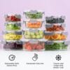 24 Piece Glass Food Storage Containers with Lids-Gray