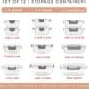 24 Piece Glass Food Storage Containers with Lids-Gray