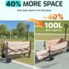 Collapsible Wagon Cart Max 350lb Load & Expandable Storage 100L