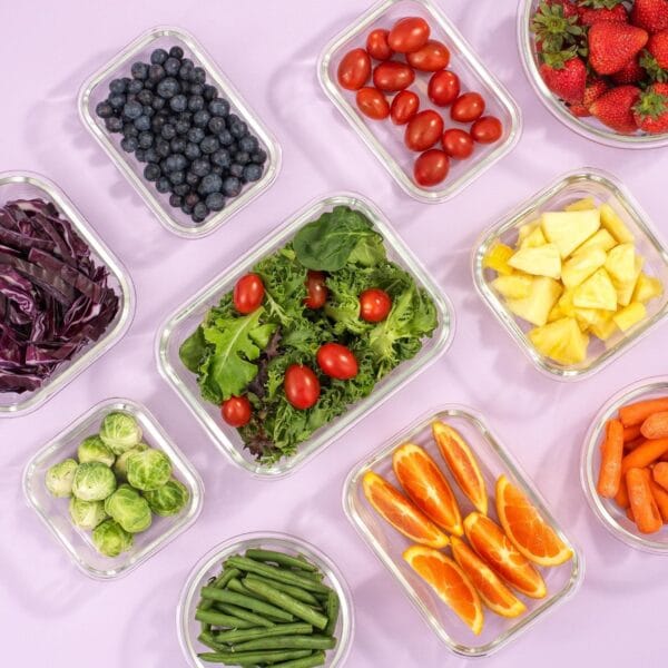 24 Piece Glass Food Storage Containers with Lids-Gray