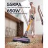 1 80Mins Cordless Vacuum Cleaner, 650W 55Kpa Stick Vacuum Cleaner for Home