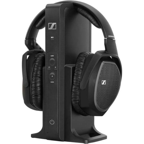 1 Sennheiser RS 175 RF Wireless Headphones Over Ear for TV System with Bass Boost and Surround Sound Modes, Compact and Ergonomic, Over Ear Headphones for TV Listening, Black
