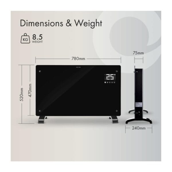 Devola 2000W Smart Electric LOT 20 Compliant, Energy Efficient Heater (Black)