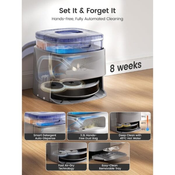 2 Lefant M3 Max Robot Vacuum Cleaner with Mop, All-in-One Station