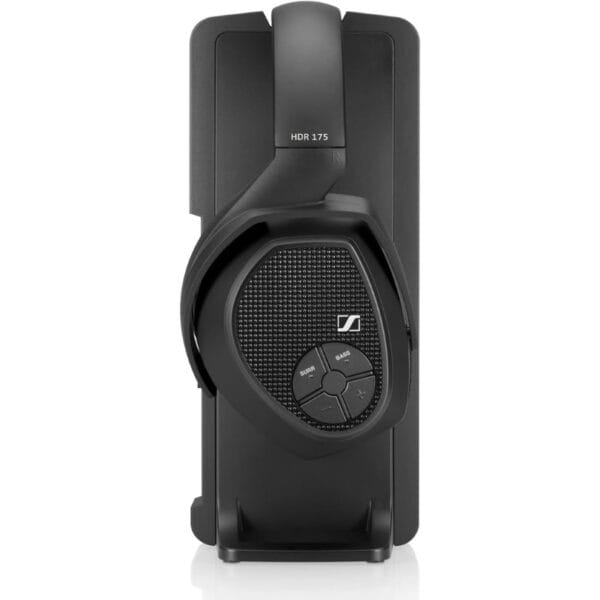 Sennheiser RS 175 RF Wireless Headphones Over Ear for TV System with Bass Boost and Surround Sound Modes, Compact and Ergonomic, Over Ear Headphones for TV Listening, Black