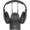 Sennheiser RS 120-W On-Ear Wireless Headphones for Crystal-clear TV Listening with 3 Sound Modes, Lightweight Design, Easy Volume Control, 60 m Range and Convenient Transmitter/Charger Combo - Black