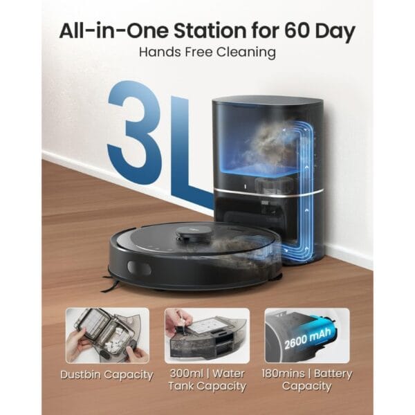 Tapo RV30 Max Plus 5300Pa Robot Vacuum Cleaner with Mop,Auto Empty/Charging