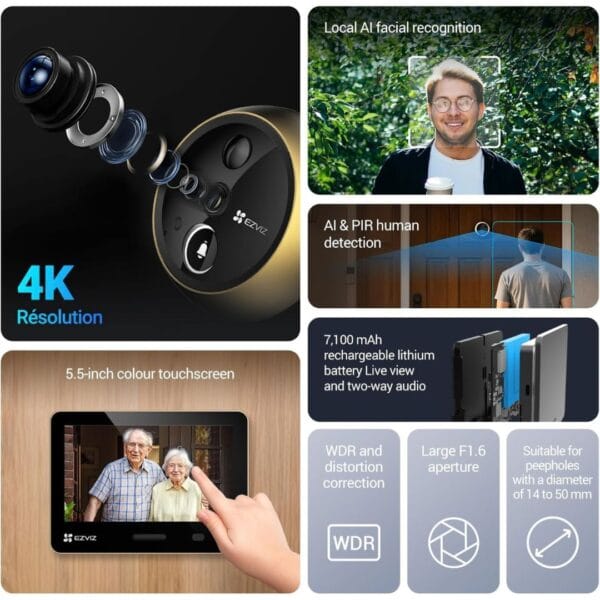 3 EZVIZ Battery Video Door Viewer