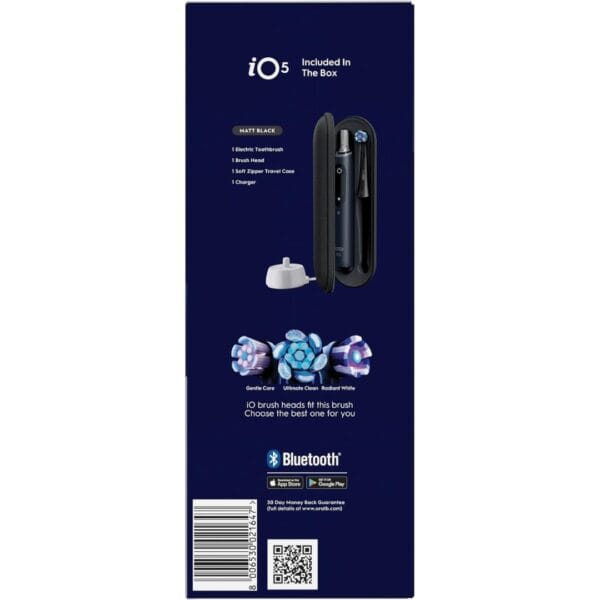 Oral-B iO5 Electric Toothbrush, Matt Black, with Travel Case and Toothpaste