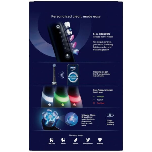 Oral-B iO5 Electric Toothbrush, Matt Black, with Travel Case and Toothpaste