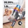 5 80Mins Cordless Vacuum Cleaner, 650W 55Kpa Stick Vacuum Cleaner for Home