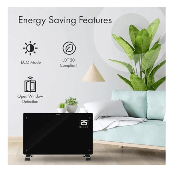 Devola 2000W Smart Electric LOT 20 Compliant, Energy Efficient Heater (Black)