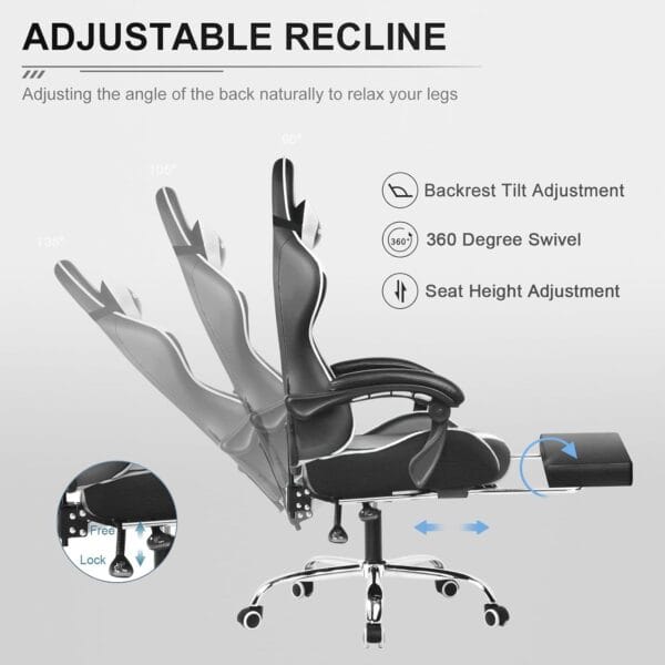 618nBTvaXsL._AC_SL1500_ GTPLAYER Gaming Chair, Massage Computer Chairs with Footrest