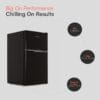 Cookology 87L 47cm Under-Counter Fridge Freezer - Black [Energy Class F]