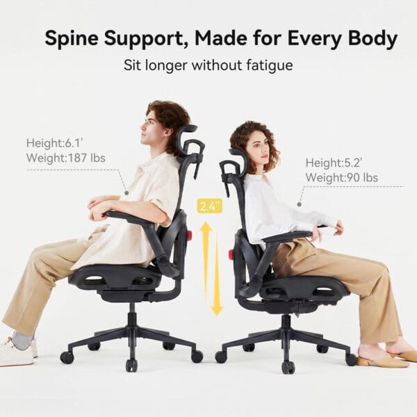 SIHOO B300 Pro Ergonomic Office Chair with Footrest, 4-Way Lumbar Support