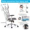 HOLLUDLE Ergonomic Office Chair with Adaptive Backrest, High Back Computer Desk Chair with 4D Armrests