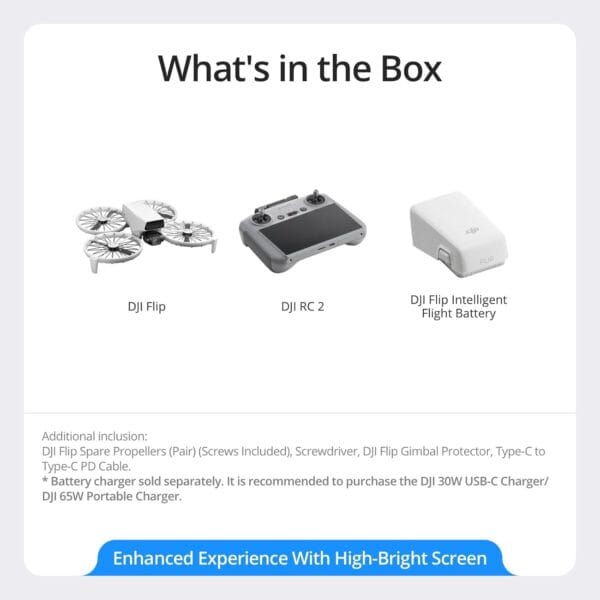 DJI Flip With RC 2 Screen Remote Controller, Under 249 g