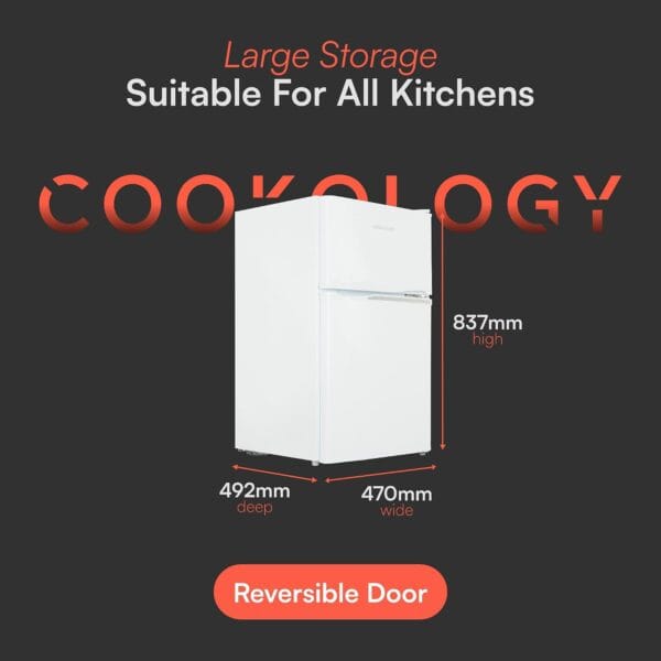 Cookology 87L 47cm Under-Counter Fridge Freezer - White