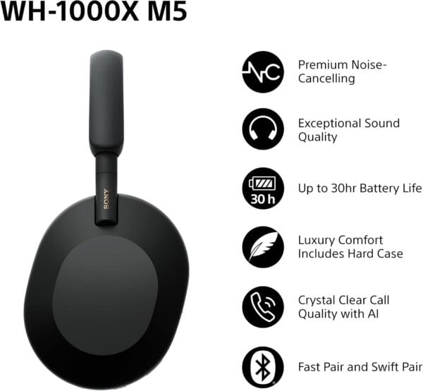 Sony WH-1000XM5 Premium Wireless Noise Cancelling Headphones