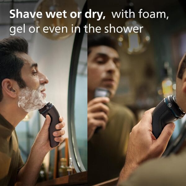 Philips Electric Shaver 3000 Series - Wet & Dry Electric Shaver for Men with SkinProtect Technology in Dark Moon
