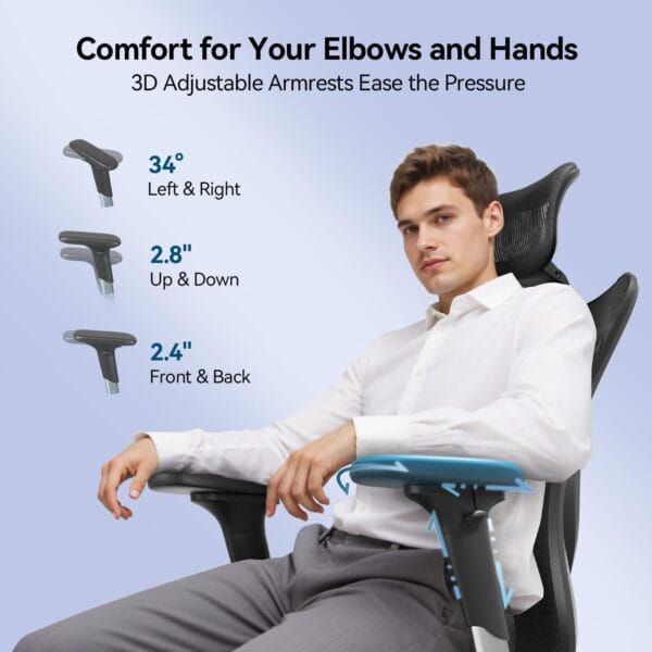 SIHOO M57 Ergonomic Mesh Office Chair, Lumbar Support, 330 lb, Black