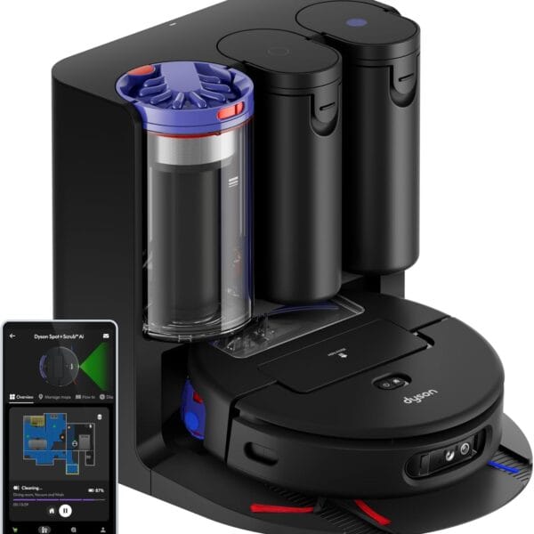 Dyson Robot Vacuum, Self-Cleaning, Self-Emptying, Black and Blue