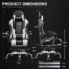 71UbuB7sdOL._AC_SL1500_ GTPLAYER Gaming Chair, Massage Computer Chairs with Footrest
