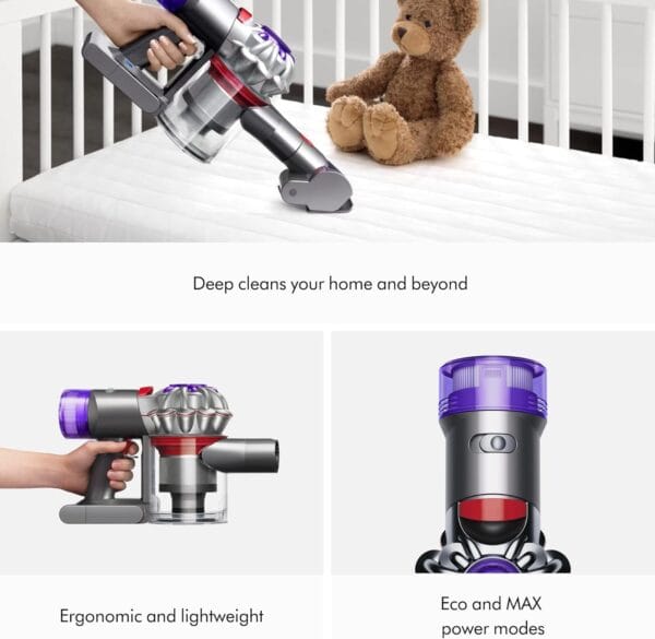 Dyson Car+Boat handheld vacuum cleaner, 115 AW, 50min, deep cleaning on the go (Silver)