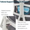 HOLLUDLE Ergonomic Office Chair with Adaptive Backrest, High Back Computer Desk Chair with 4D Armrests