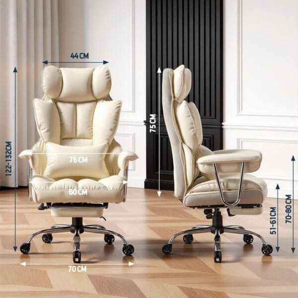 Efomao Desk Office Chair, Big and Tall PU Leather Ergonomic Office Chair