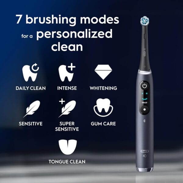 Oral-B iO9 Electric Toothbrush for Adults, Black, App Connected Handle, 7 Cleaning Modes, Includes 3 Brush Heads