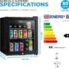Subcold Super50 LED Beer Fridge  55 Cans | 3-18°C | Glass Door [Energy Class E]