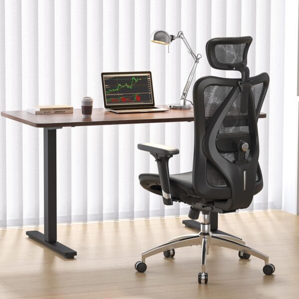 SIHOO M57 Ergonomic Mesh Office Chair, Lumbar Support, 330 lb, Black