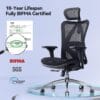 SIHOO M57 Ergonomic Mesh Office Chair, Lumbar Support, 330 lb, Black