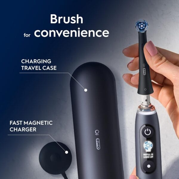 Oral-B iO9 Electric Toothbrush for Adults, Black, App Connected Handle, 7 Cleaning Modes, Includes 3 Brush Heads