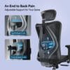 SIHOO M57 Ergonomic Mesh Office Chair, Lumbar Support, 330 lb, Black