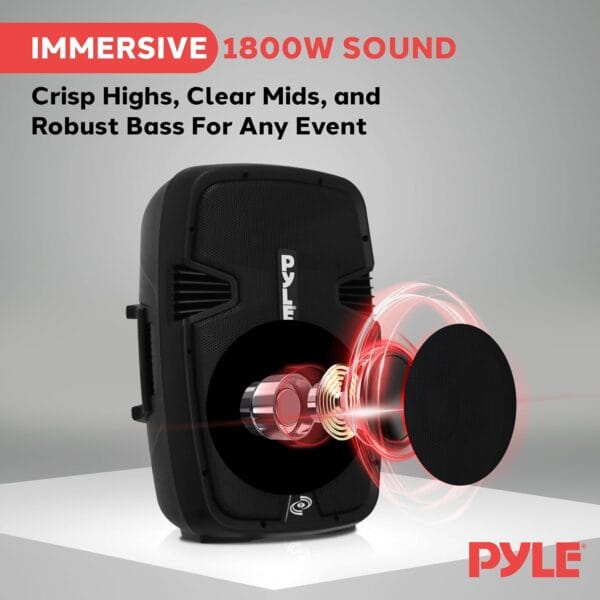 Pyle Portable Bluetooth PA Speaker System, 12"