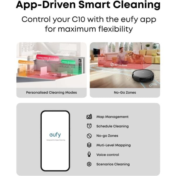 8 eufy Robot Vacuum C10,Self Emptying,8 Weeks Hands Free,Powerful Suction