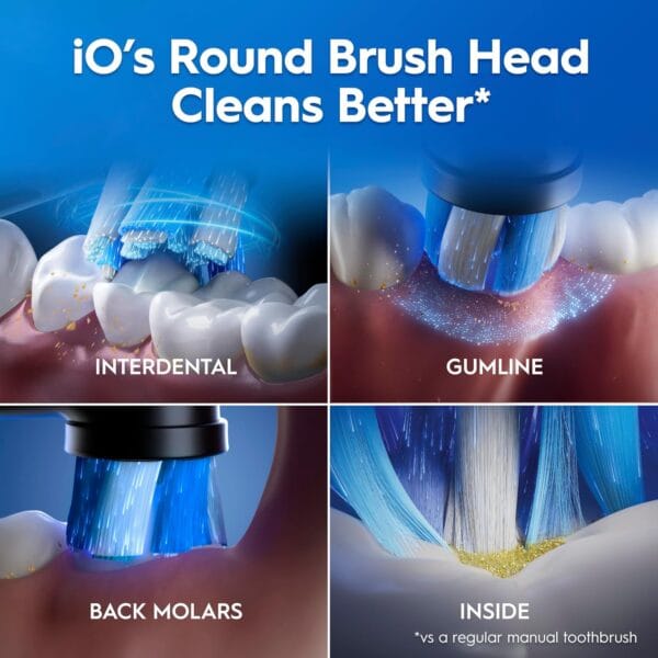 Oral-B iO2 Duo Electric Toothbrushes, 2 Handles, Night Black and Calm Pink