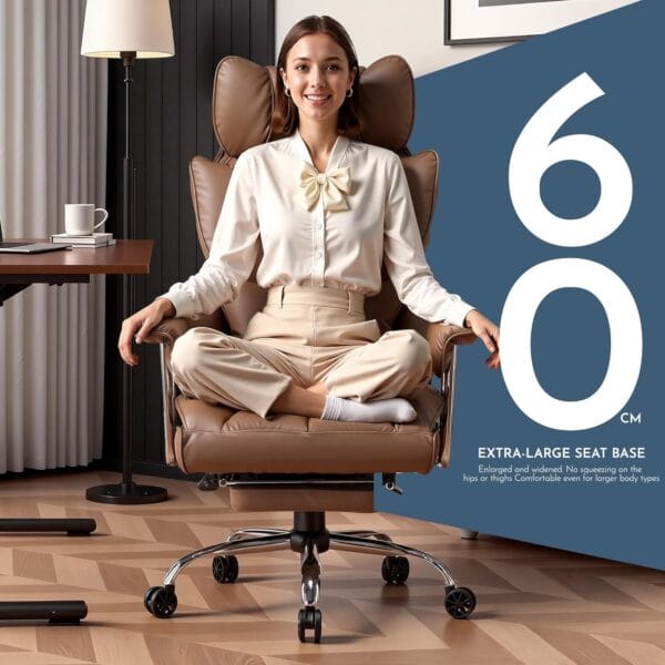 Efomao Desk Office Chair, Big and Tall PU Leather Ergonomic Office Chair