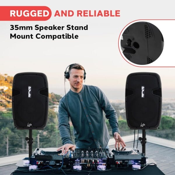 Pyle Portable Bluetooth PA Speaker System, 12"