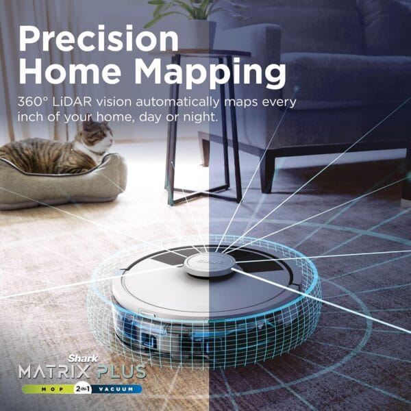Shark Matrix Plus 2-in-1 Robot Vacuum and Mop with Selfcharging Base, White