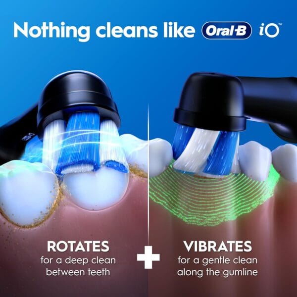 Oral-B iO2 Duo Electric Toothbrushes, 2 Handles, Night Black and Calm Pink