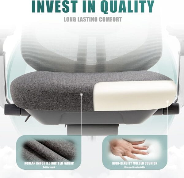 COLAMY Ergonomic Mesh Office Chair, High Back Computer Executive Desk Chair with Adjustable Headrest and 4D Arms