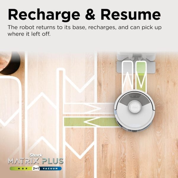 Shark Matrix Plus 2-in-1 Robot Vacuum and Mop with Selfcharging Base, White