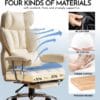 Efomao Desk Office Chair, Big and Tall PU Leather Ergonomic Office Chair