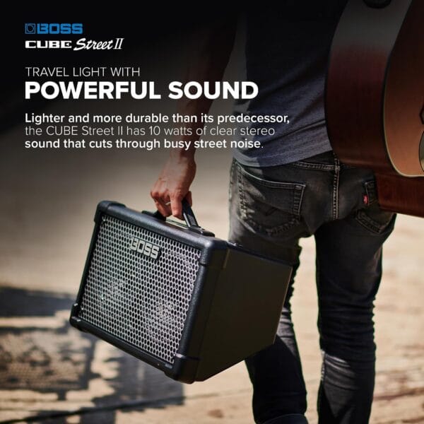 BOSS CUBE Street II | Portable Battery-Powered Stereo Amplifier Sound | Ideal for Street Performers